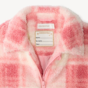 Chaqueta de niña de sherpa a cuadros 