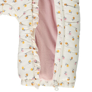 Mono con capucha de microfibra con estampado de flores para bebé niña  Main Mono con capucha de microfibra con estampado de flores para bebé niña