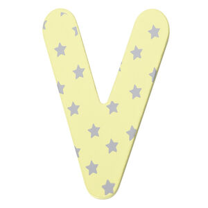 Letra decorativa de madera V 