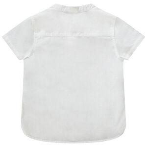 Camisa manga corta lisa cuello mao para bebé niño 