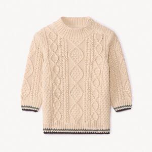 Suéter de punto trenzado con cuello alto para bebé niño 