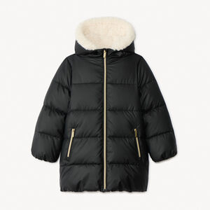 Doudoune en toile doublée avec fleur matelassée pour fille  Main Doudoune en toile doublée avec fleur matelassée pour fille