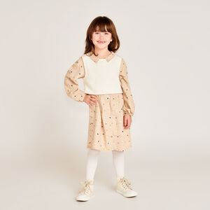 Robe à pois 2 en 1 avec manches longues pour fille 