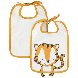 Juego de 2 baberos anudables con estampado de fantasía/liso Main Juego de 2 baberos anudables con estampado de fantasía/liso