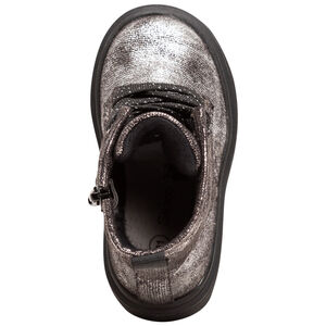 Botines plateados con cordones y cremallera del 20 al 23 