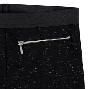 Legging de punto jaspeado con hilo brillante con cremalleras 