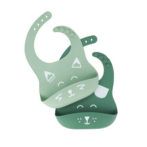 Pack de 2 baberos de silicona BIB Pack de 2 baberos de silicona BIB