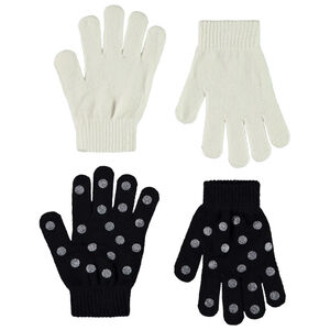 Pack de 2 pares de guantes de punto con detalles brillantes para niña  Main Pack de 2 pares de guantes de punto con detalles brillantes para niña