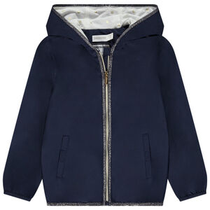 Chaqueta cortavientos lisa con forro estampado para niña  Main Chaqueta cortavientos lisa con forro estampado para niña