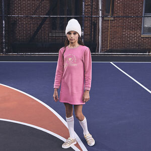 Ropa de niña de manga larga en felpa con estampado brillante 