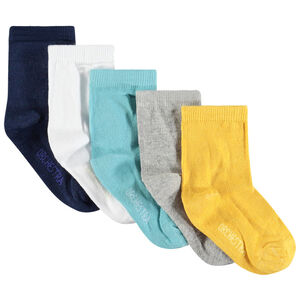 Pack de 5 pares de calcetines lisos para niño 