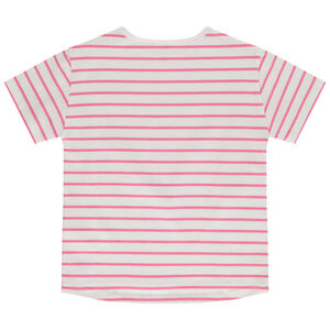 Camiseta de manga corta rayada y estampada niña 