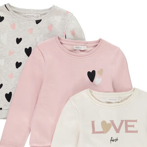 Pack de 3 sudaderas fantasía en lana rayada niña 