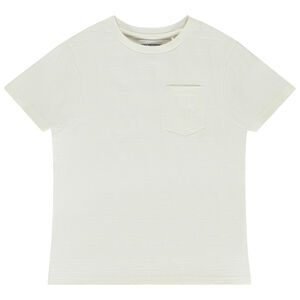 Camiseta de manga corta unicolor con bolsillo para niño 