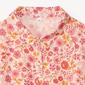 Camisa de manga corta para niña con estampado floral 