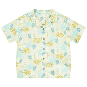 Camisa de manga corta estampada con palmeras para niño 
