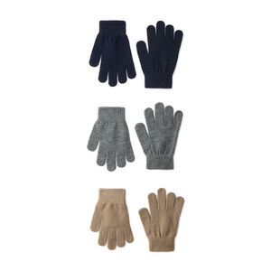 Juego de 3 pares de guantes lisos para niño 