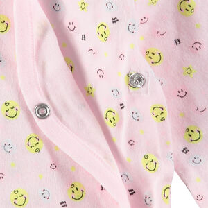 Pack de 2 bodies de manga larga de algodón orgánico con estampado Smiley Baby 