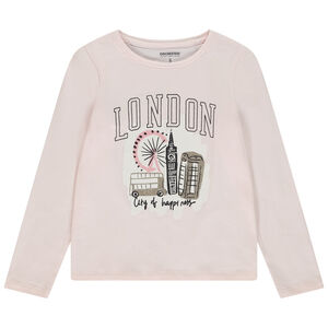 Camiseta de manga larga con estampado de la capital para niña 