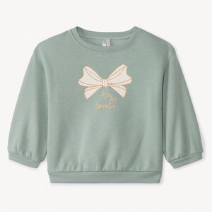 Sudadera de felpa lisa con estampado Love para bebé niña  Main Sudadera de felpa lisa con estampado Love para bebé niña