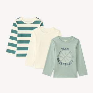 Lote de 3 camisetas de manga larga para bebé niño 