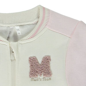 Chaqueta teddy con parche de rizo para bebé niña 