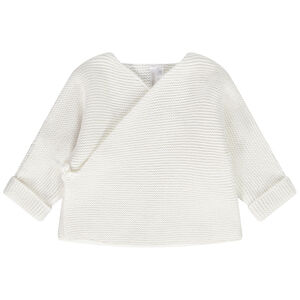 Chaleco de punto efecto cruzado para bebé niña 