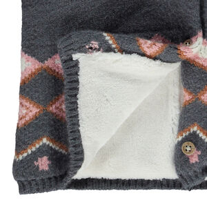 Chaqueta forrada de sherpa en punto jacquard para niña 