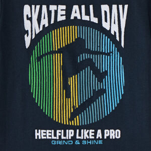 Camiseta de manga corta con bordado de patinador para niño 