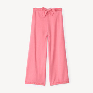 Pantalón ancho de niña con lazo rosa 