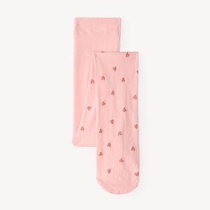 Collant fin fille à motifs cœurs 