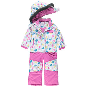 Mono de esquí con efecto 2 en 1 con lunares de colores all over 