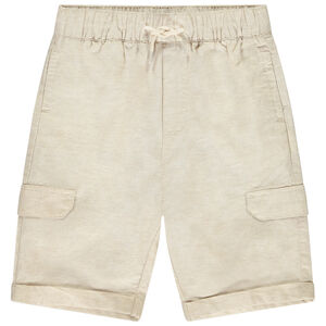 Bermudas de tela lisa efecto jaspeado para niño 