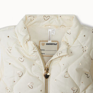 Chaleco acolchado sin mangas con estampado de corazones para bebé niña 