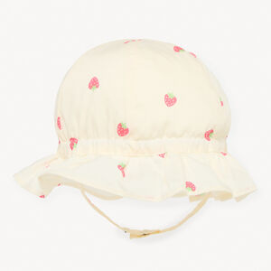 Gorro de popelina estampado de fresas para bebé niña 