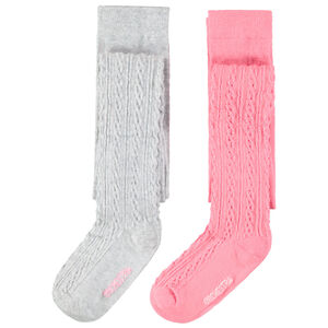 Pack de 2 pares de leotardos punto fantasía 