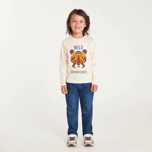 Camiseta de manga larga para niño con estampado de bouclete divertido. 