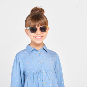 Vestido camisa de manga larga con estampado de flores para niña 