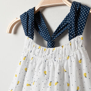 Robe à bretelles et poires imprimées all-over 