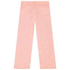 Set de pijama largo bicolor con estrellas brillantes niña 