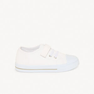Zapatillas bajas de lona con cordones elásticos + velcro niño 
