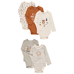 Pack de 5 bodies de manga larga con estampado de ourson para bebé niño 