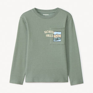 T-shirt manches longues printé dans le dos pour garçon  Main T-shirt manches longues printé dans le dos pour garçon