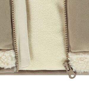 Chaqueta de sherpa con bolsillos de ante para niño 