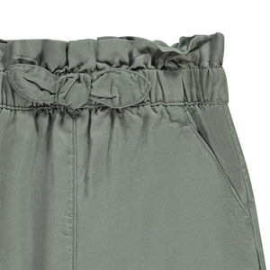 Pantalón ancho liso efecto anudado para niña 