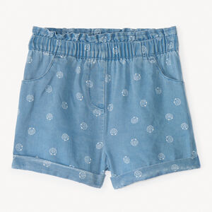 Pantalón corto de sarga estampada para niña bebé 