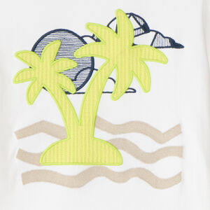 Camiseta de manga corta con bordado de palmera divertida para niño 
