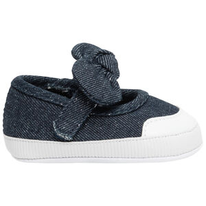 Pantalones efecto jeans con cierre de velcro y lazo para bebé niña 