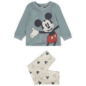 Pijama de 2 piezas en terciopelo con estampado de Mickey Mouse de Disney para bebé niño 