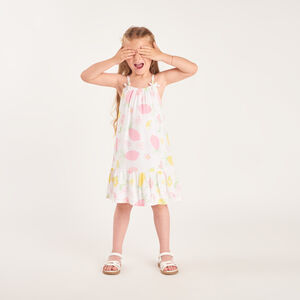 Vestido de tirantes con estampado de limones para niña 